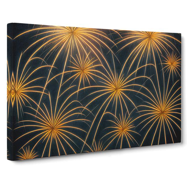 Beaming Fireworks - Wrapped Canvas Graphic Art Metro Lane Size: 40cm H x 60cm W x 3cm D on Productcaster.