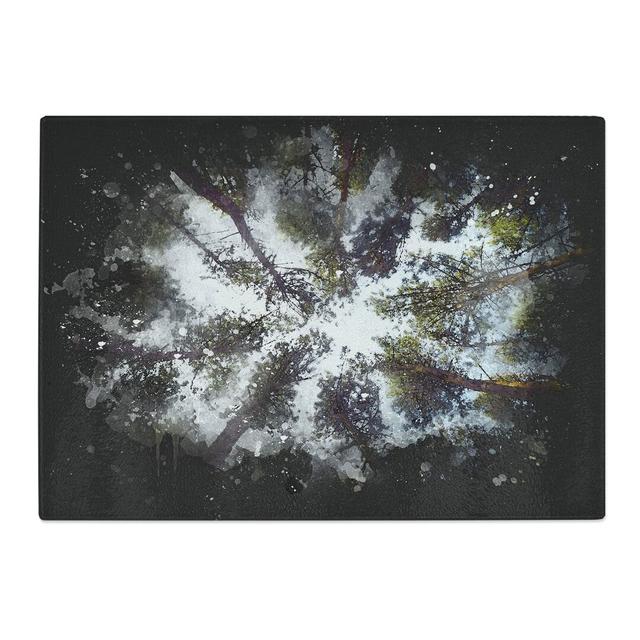 Tempered Glass Tree Tops Paint Splash Chopping Board East Urban Home Size: 20 cm x 28.5 cm on Productcaster.