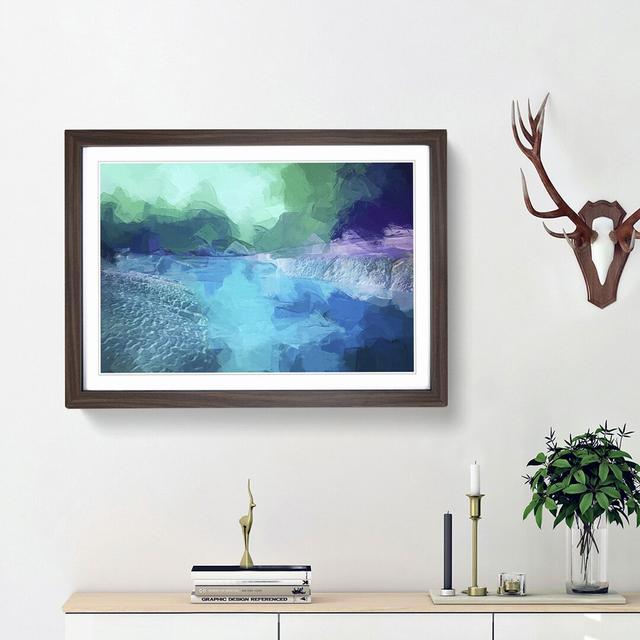 Aurora Borealis at Night in Abstract - Picture Frame Graphic Art Print East Urban Home Frame Option: Walnut Framed, Size: 62cm H x 87cm W x 2cm D on Productcaster.