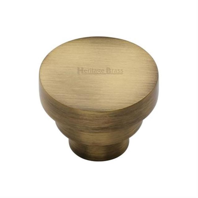 Round Knob Heritage Brass Finish: Antique Brass, Knob Diameter: 3.8cm on Productcaster.