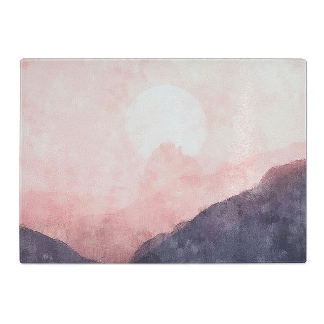 Tempered Glass Moon Behind the Mountains Chopping Board East Urban Home Size: 20 cm x 28.5 cm on Productcaster.