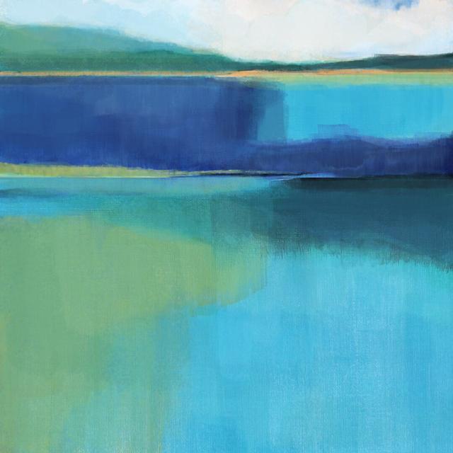 Lagoon II by Alison Jerry - Wrapped Canvas Painting Metro Lane Size: 51cm H x 51cm W on Productcaster.