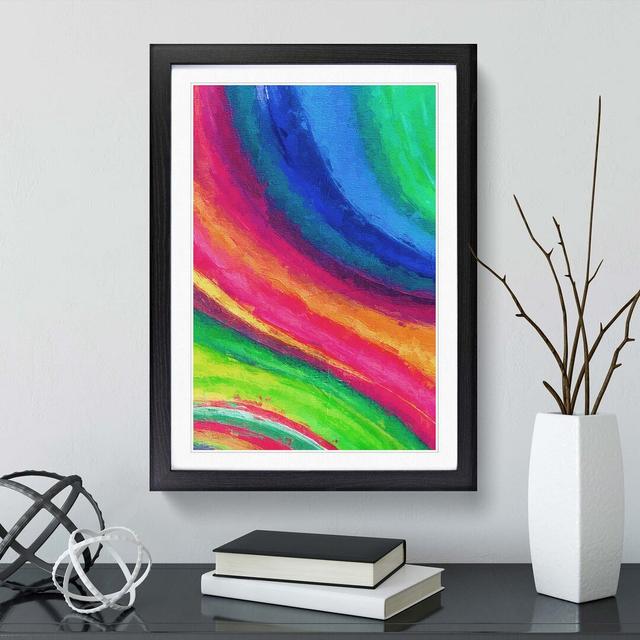 Rainbow Motion in Abstract - Picture Frame Graphic Art Print East Urban Home Frame Option: Black, Size: 76cm H x 50cm W x 2cm D on Productcaster.