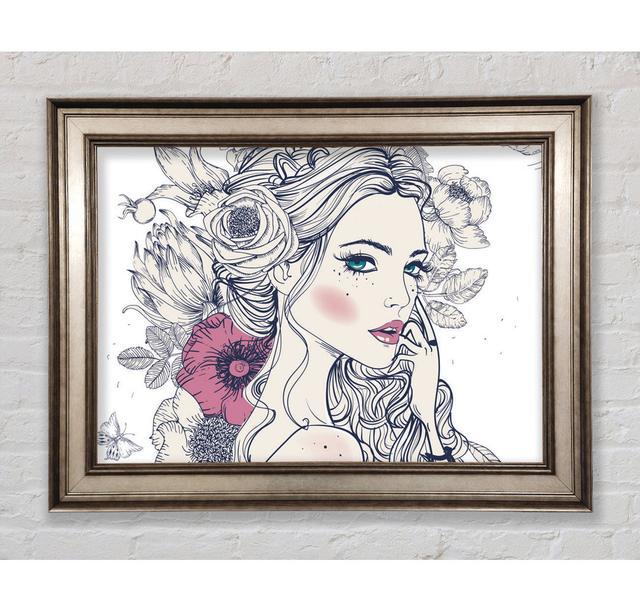 The Flower Girl Drawing - Single Picture Frame Art Prints Bright Star Size: 84.1cm H x 142.2cm W on Productcaster.