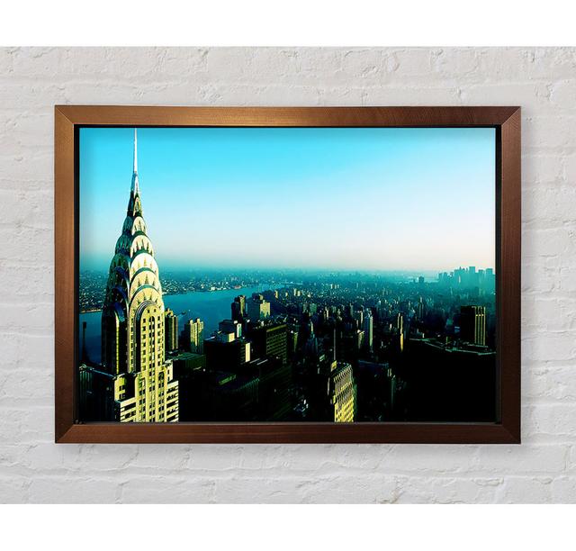 Nyc Empire State Blue - Single Picture Frame Art Prints Bright Star Size: 59.7cm H x 84.1cm W x 3.4cm D on Productcaster.