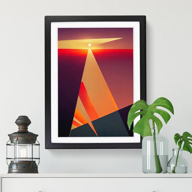 Sunset Futuristic - Picture Frame Print Big Box Art Frame Option: Walnut, Size: 64cm H x 25cm W x 2cm D on Productcaster.