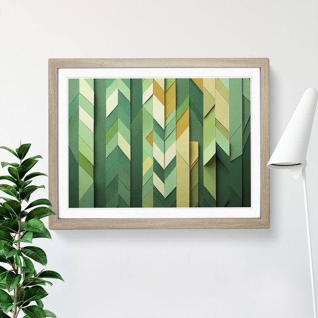 Compelling Chevron Art Abstract - Single Picture Frame Print Natur Pur Size: 46cm H x 64cm W x 2cm D, Frame Colour: Oak Framed on Productcaster.