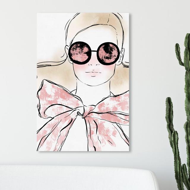 Girl Sunglasses Look - Wrapped Canvas Print East Urban Home Size: 38.1 cm H x 25.4 cm W on Productcaster.