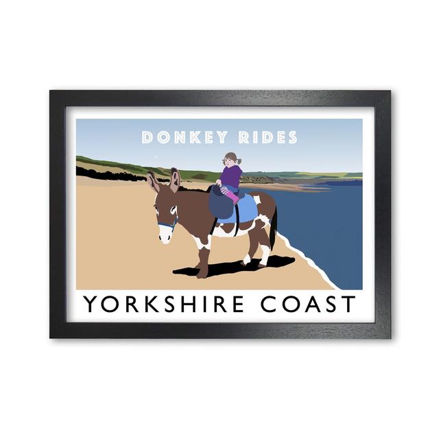 'Donkey Rides Yorkshire Coast' Graphic Art Print 17 Stories Format: Black Framed, Size: 42cm H x 59.4cm W x 3cm D on Productcaster.