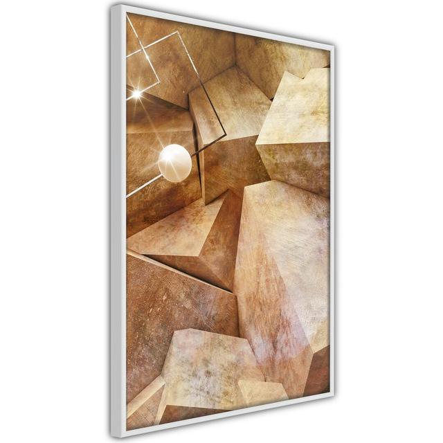 Cubic Rocks - Single Picture Frame Print 17 Stories Frame Option: Gold Framed, Size: 60cm H x 40cm W x 2cm D on Productcaster.