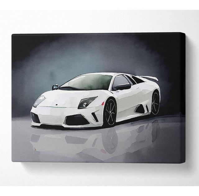 Lamborghini Snow White - Wrapped Canvas Art Prints Latitude Run Size: 101.6cm H x 142.2cm W x 10cm D on Productcaster.