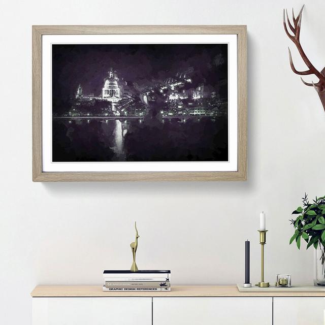 St Pauls Cathedral in London in Abstract - Picture Frame Graphic Art Print East Urban Home Size: 62cm H x 87cm W x 2cm D, Frame Option: Oak Framed on Productcaster.