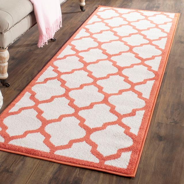 Maribel Hooked Beige/Orange Rug Canora Grey Rug Size: Runner 62 x 240cm on Productcaster.