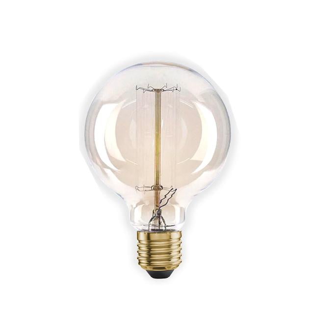 Hammack E27 Dimmable Incandescent Vintage Edison Globe Light Bulb Amber (Set of 5) Borough Wharf Wattage: 40W on Productcaster.