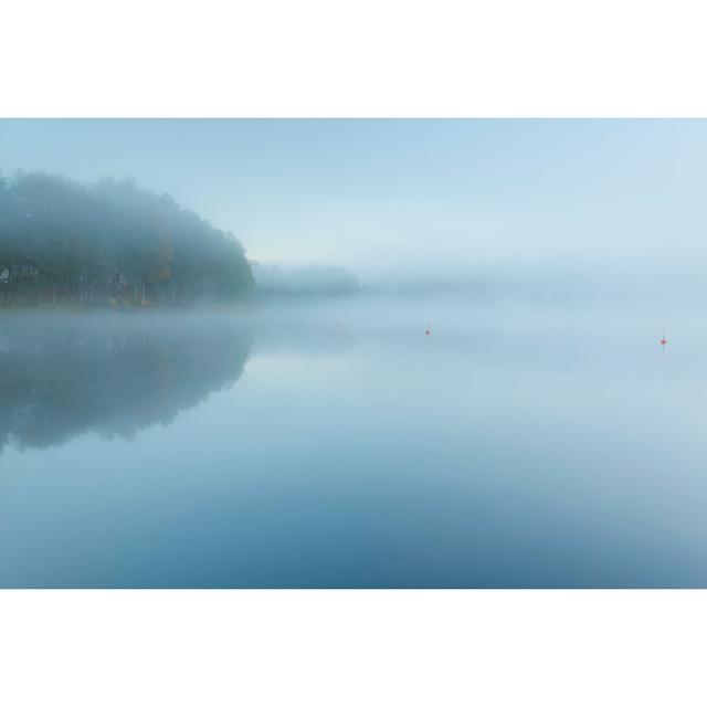 Tranquil And Misty Lake - Wrapped Canvas Print Alpen Home Size: 61cm H x 91cm W x 3.8cm D on Productcaster.