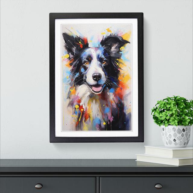 Border Collie Gestural - Print Marlow Home Co. Format: Black, Size: 34cm H x 25cm W x 2cm D on Productcaster.