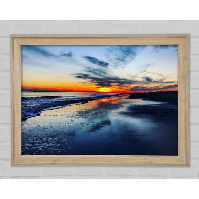 Ocean At Dusk Framed Print House of Hampton Size: 59.7cm H x 84.1cm W x 1.5cm D, Format: Natural Framed Paper on Productcaster.