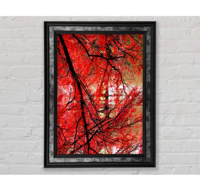 Red Autumn Trees Framed Print Bright Star Size: 42cm H x 29.7cm W on Productcaster.