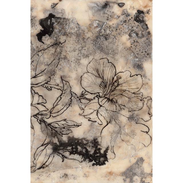 Tattooed Floral II by Jennifer Goldberger - Wrapped Canvas Print Marlow Home Co. Size: 30cm H x 20cm W on Productcaster.