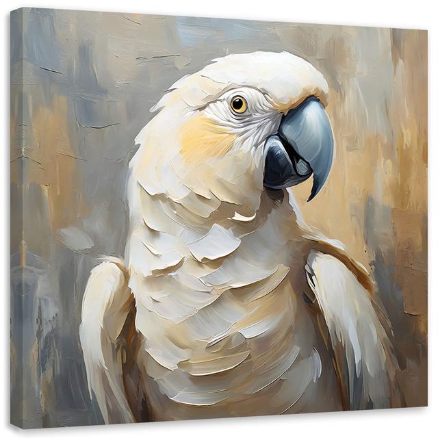 Canvas Print, Oil Parrot - Wrapped Canvas Print 17 Stories Size: 50cm H x 50cm W on Productcaster.