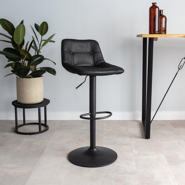 Kristofer Height Adjustable Bar Stool Borough Wharf Upholstery Colour: Black on Productcaster.