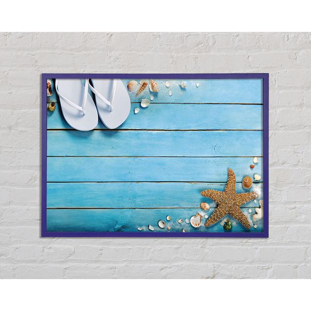 Bringing The Beach Home Framed Print Wall Art House of Hampton Size: 59.7cm H x 84.1cm W x 2cm D, Format: Purple Framed Paper on Productcaster.