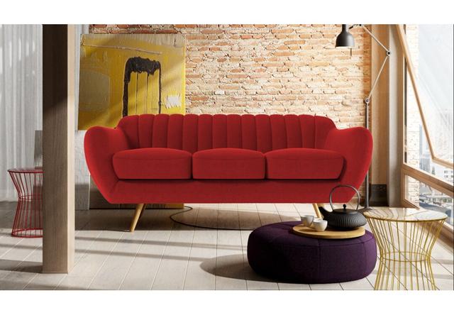 Sofa Mavis Corrigan Studio Polsterung: Dunkelrot on Productcaster.