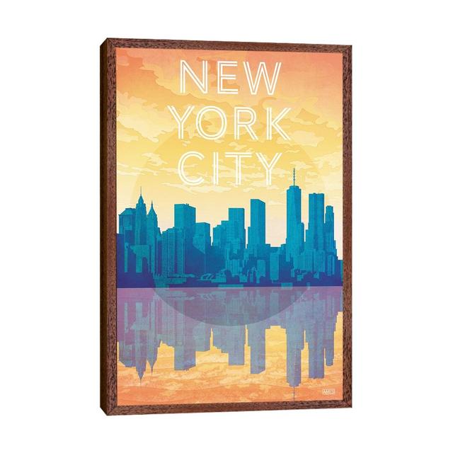 USA-New York City by Missy Ames - Graphic Art on Canvas 17 Stories Format: Classic Brown Wood Framed, Size: 66.04cm H x 45.72cm W x 3.81cm D on Productcaster.