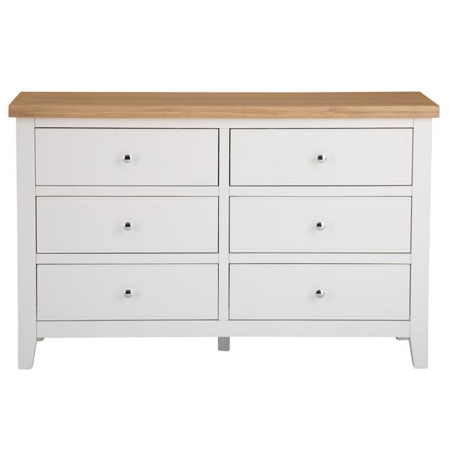 Stefield 6 Drawer 190Cm W Solid Wood Double Dresser Ophelia & Co. Colour: Oak/White on Productcaster.