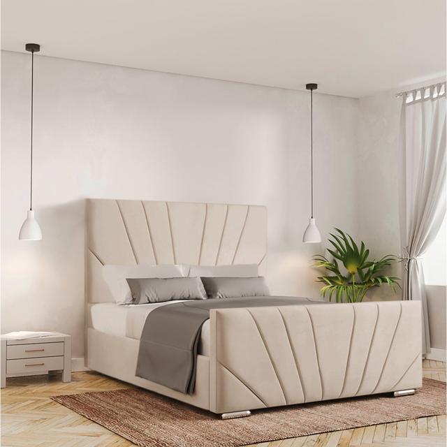 Odolo Upholstered Bed Fairmont Park Colour: Cream, Size: Double (4'6) on Productcaster.