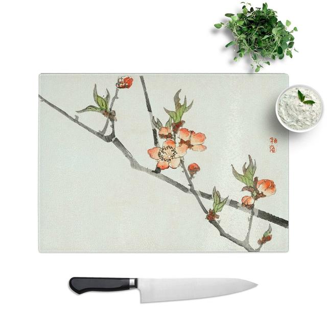 Tempered Glass Peach Blossom by Kono Bairei Chopping Board East Urban Home Size: 39 cm W x 28.5 cm L on Productcaster.