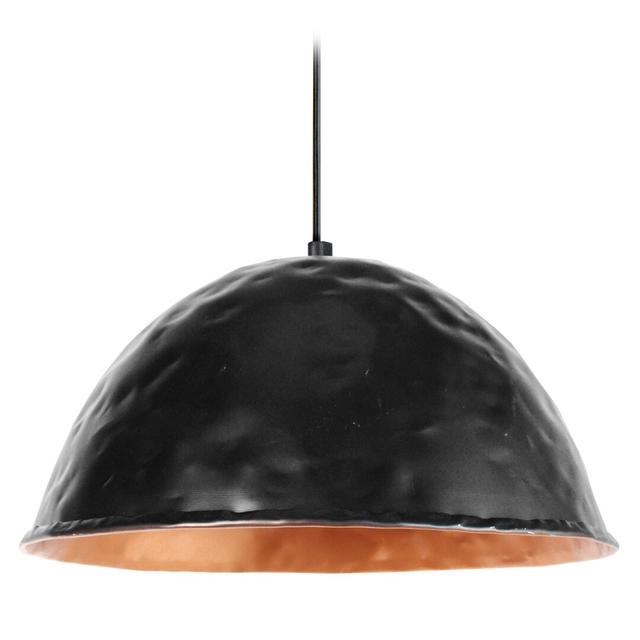 Saluzzo 1-Light Dome Pendant Ebern Designs Shade Colour: Black/Bronze on Productcaster.