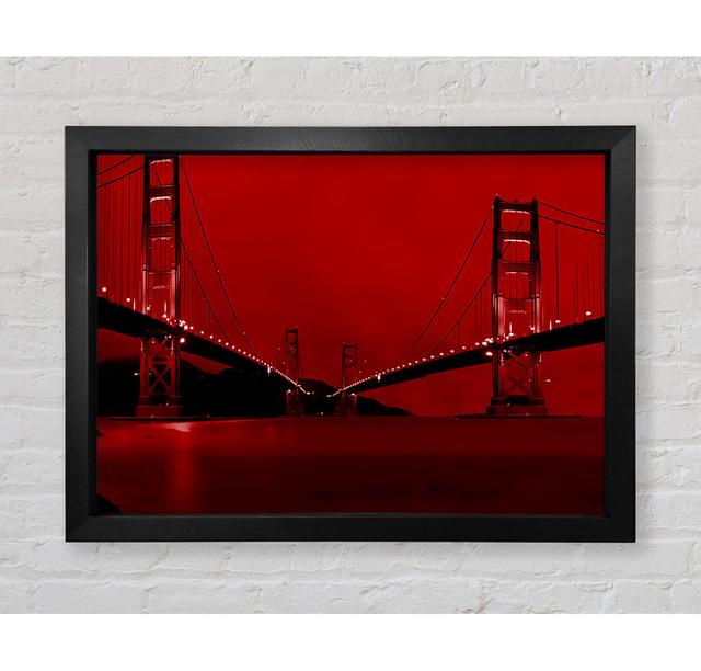 Golden Gate Bridge Twins Red - Single Picture Frame Art Prints Ebern Designs Size: 100cm H x 141.4cm W x 3.4cm D on Productcaster.