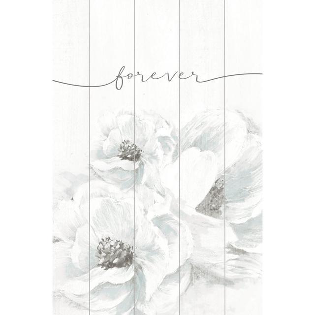 Forever White Slat Flowers - Wrapped Canvas Drawing ClassicLiving Size: 76cm H x 51cm W x 3.8cm D on Productcaster.