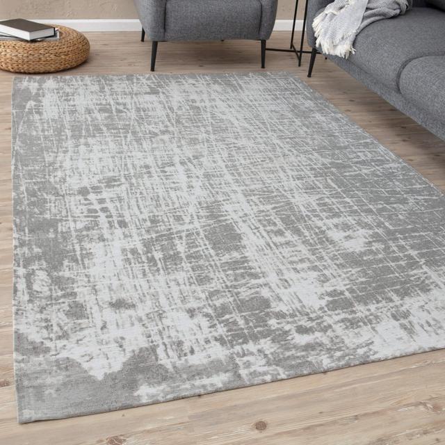 Carina Collection Washable Rugs Striped Design in Grey THE RUGS Rug Size: Rectangle 160 x 230cm on Productcaster.