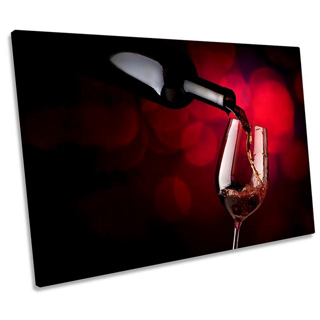 Z0432 Wine Pour Kitchen Glass - Wrapped Canvas Print Ebern Designs Size: 50.8cm H x 76.2cm W x 2cm D on Productcaster.