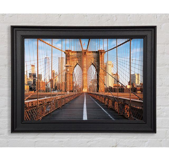 Brooklyn Bridge Structure Latitude Run Size: 59.7cm H x 84.1cm W x 8cm D, Format: Galway White Framed Paper on Productcaster.