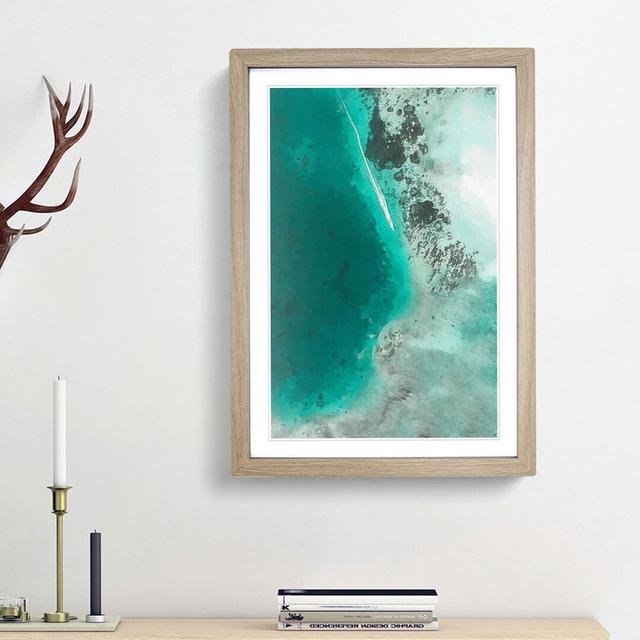 Boat in the Maldives in Abstract - Picture Frame Graphic Art Print East Urban Home Frame Option: Oak Framed, Size: 87cm H x 62cm W x 2cm D on Productcaster.