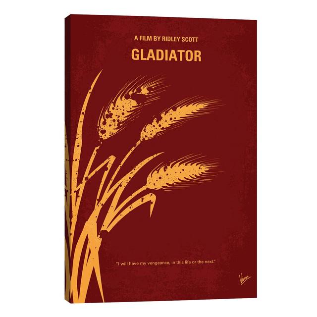 Gladiator Minimal Movie Poster by Chungkong - Advertisement Print Happy Larry Frame Option: No Frame, Size: 101.6cm H x 66.04cm W x 1.91cm D on Productcaster.