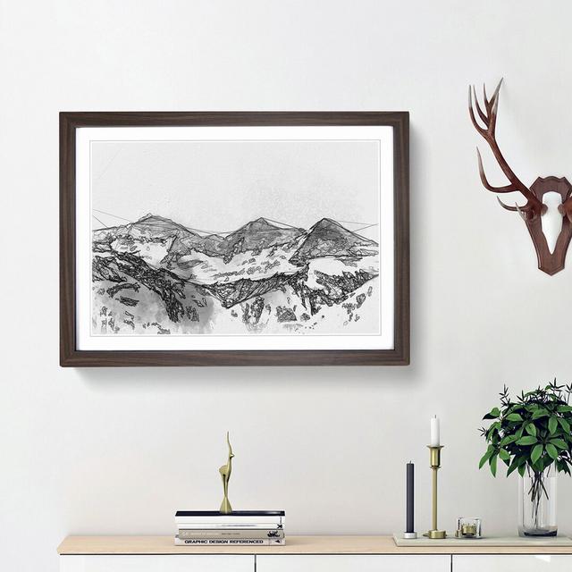 Mountain in Switzerland in Abstract - Picture Frame Drawing Print East Urban Home Frame Option: Walnut Framed, Size: 48cm H x 65cm W x 2cm D on Productcaster.