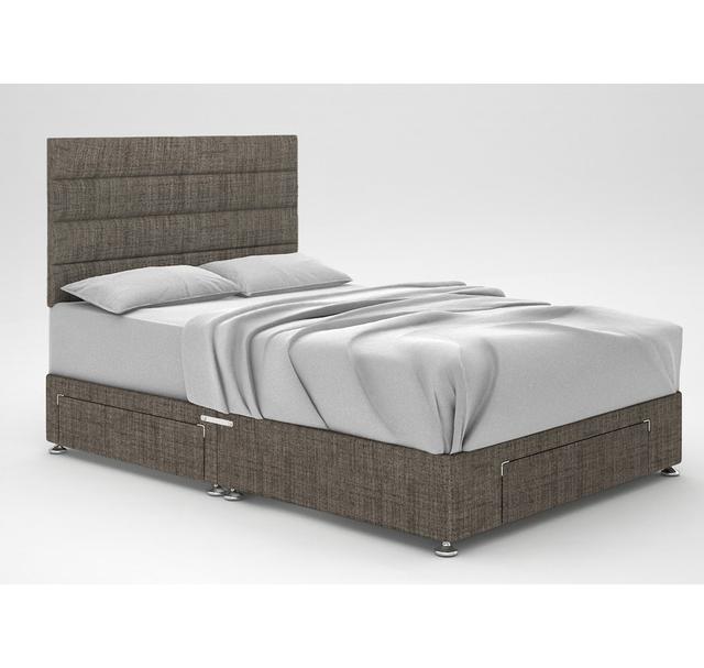 Ikin Divan Bed Base 17 Stories Size: Double (4'6), Colour: Grey, Storage Type: 2 Drawers/End Drawer on Productcaster.