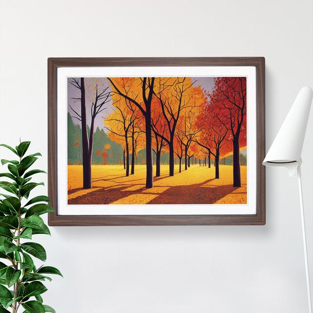 Mesmerizing Autumn Forest - Picture Frame Painting 17 Stories Size: 34cm H x 46cm W x 2cm D, Frame Colour: Walnut on Productcaster.