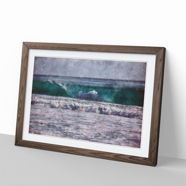 Ocean Wave - Picture Frame Graphic Art East Urban Home Frame Option: Walnut Framed, Size: 36cm H x 48cm W x 2cm D on Productcaster.