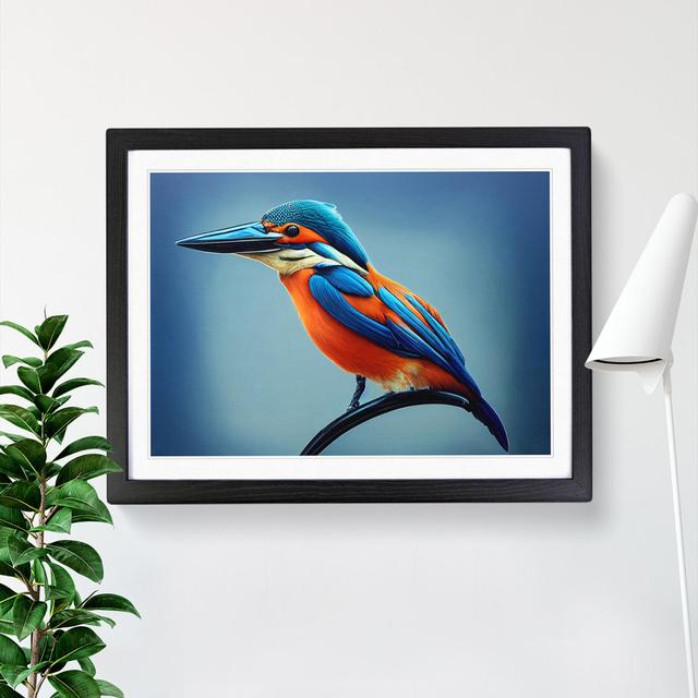 Impactful Kingfisher Bird - Picture Frame Graphic Art ClassicLiving Size: 34cm H x 46cm W x 2cm D, Frame Colour: Black on Productcaster.