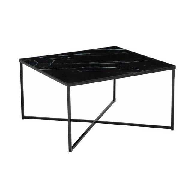 Aines Coffee Table Wade Logan Table Top Colour: Black, Table Base Colour: Black on Productcaster.