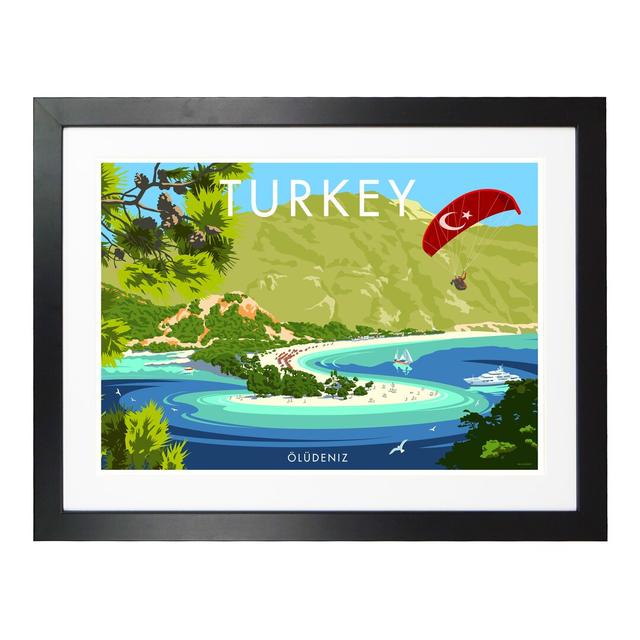 Olu Deniz by Stephen Millership - Graphic Art Print on Paper George Oliver Frame Options: Black, Size: 44cm H x 54cm W x 2.2cm D on Productcaster.