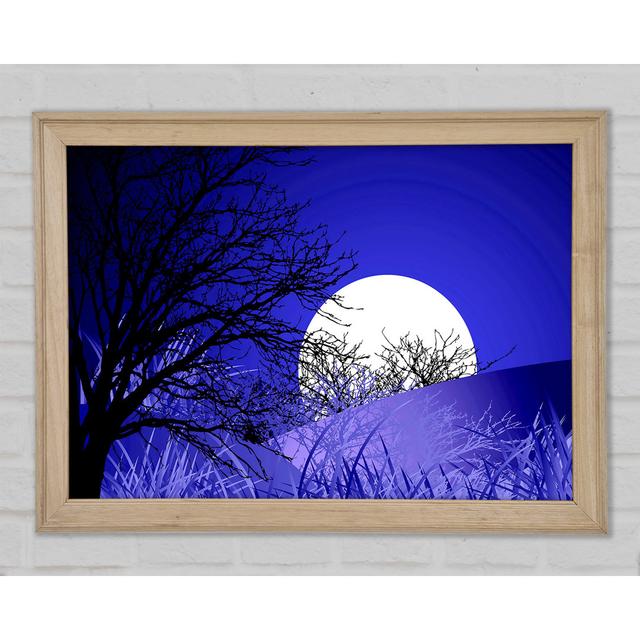 Purple Moonlit Landscape - Single Picture Frame Art Prints Ebern Designs Size: 42cm H x 59.7cm W x 1.5cm D on Productcaster.