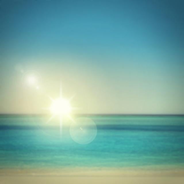 Beach Blue Horizon by Yuri_Arcurs - No Frame Art Prints on Canvas Beachcrest Home Size: 30cm H x 30cm W on Productcaster.