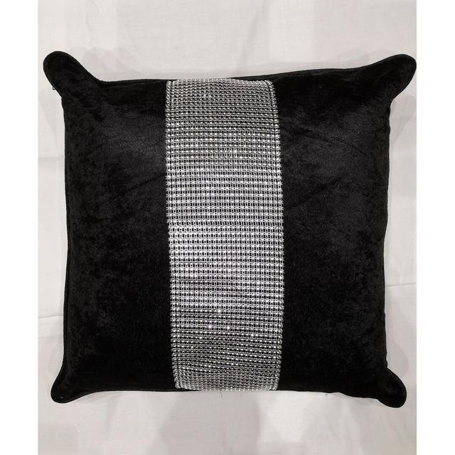 Kelsey Curshed Velvet Cushion Cover Mercer41 Colour: Black on Productcaster.