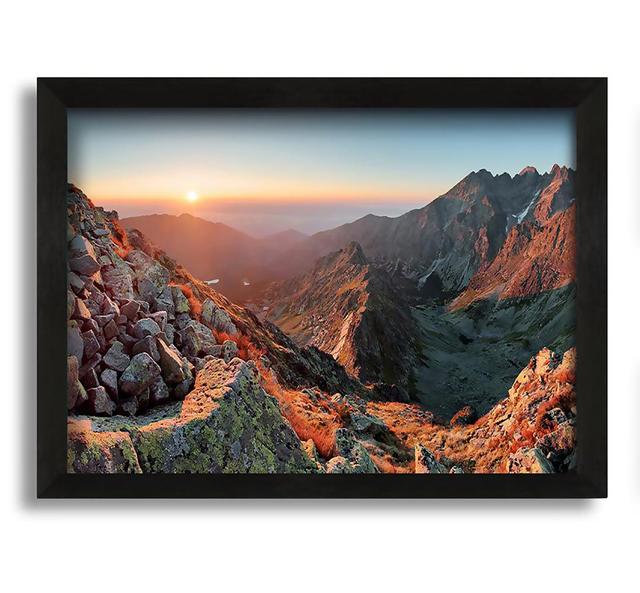 Rock Sun Beam - Picture Frame Photograph on Canvas Alpen Home Size: 30cm H x 42cm W x 10cm D on Productcaster.